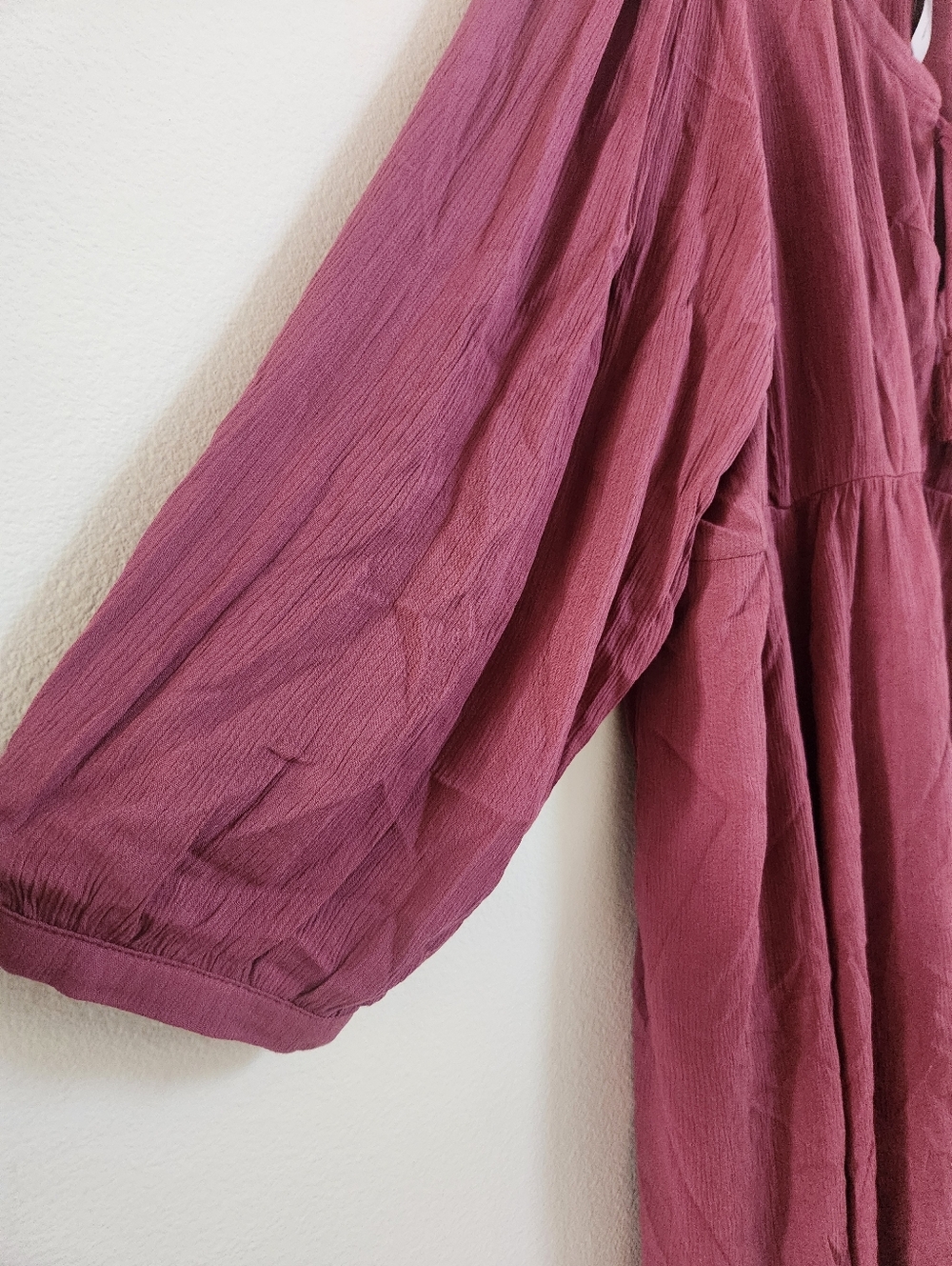 Torrid Maroon Wash Gauze Fit N Flare Mini Dress - Picture 4 of 7